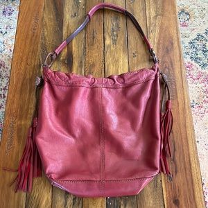 Red leather Lucky Brand Bag/ Satchel